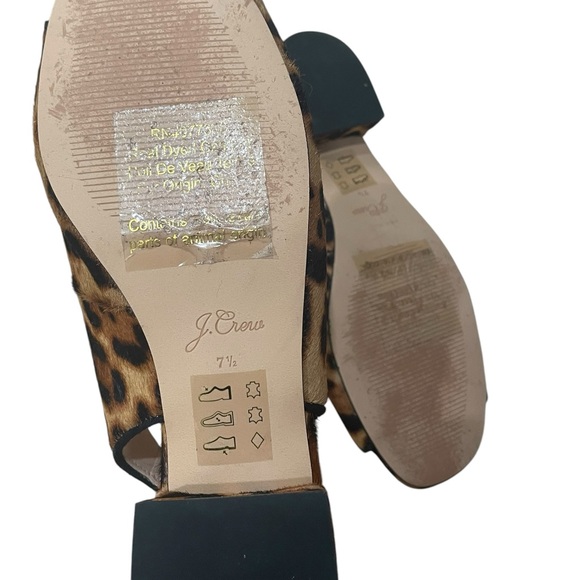J crew Open-toe slingback heels in leopard calf hair shoes 7.5 - Picture 3 of 6